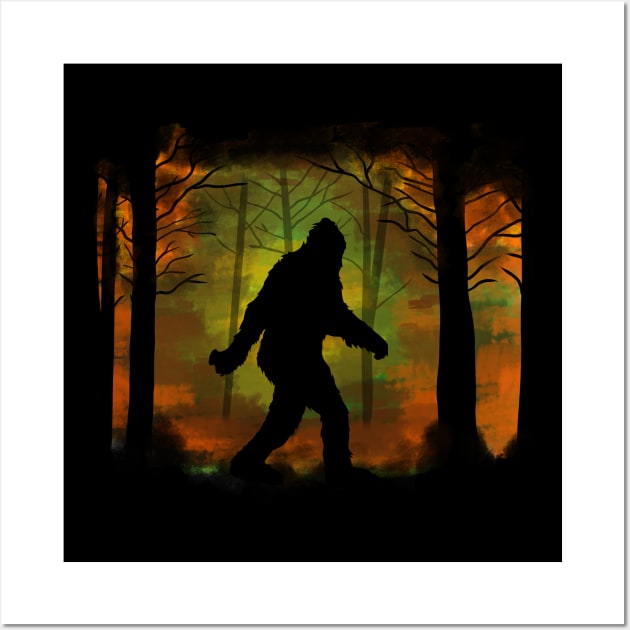 The Sasquatch in The Woods Wall Art by nickbeta